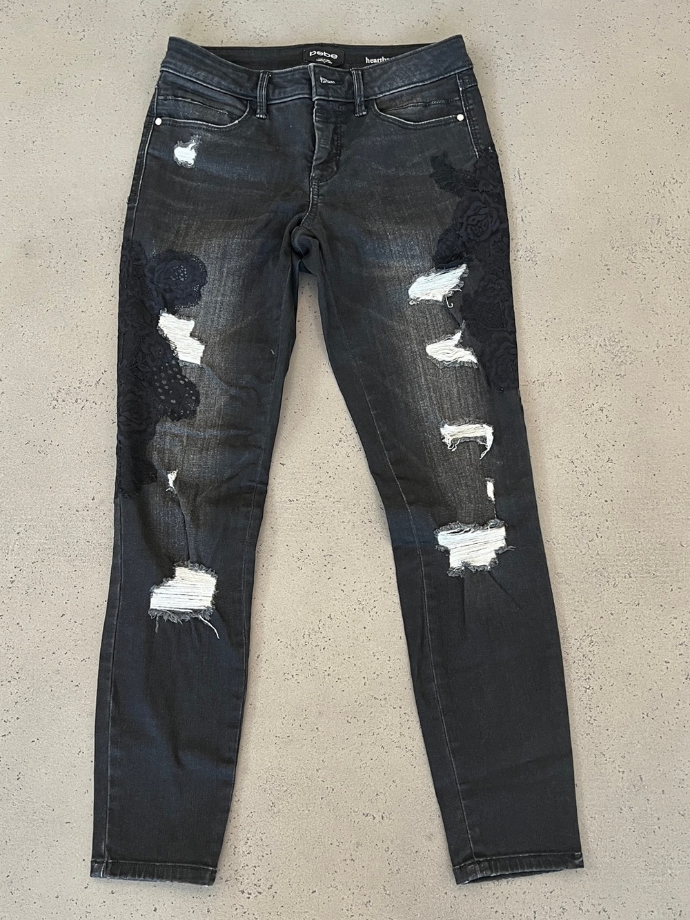 Bebe Women’s Skinny Jeans 27 with Lace Appliqué